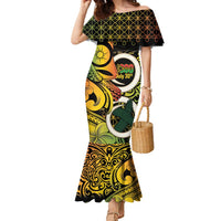 Vanuatu 1980 Family Matching Mermaid Dress and Hawaiian Shirt Ni-Van Tamtam Sand Drawing Pattern