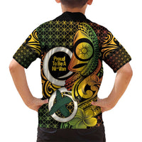 Vanuatu 1980 Family Matching Short Sleeve Bodycon Dress and Hawaiian Shirt Ni-Van Tamtam Sand Drawing Pattern