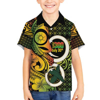 Vanuatu 1980 Family Matching Tank Maxi Dress and Hawaiian Shirt Ni-Van Tamtam Sand Drawing Pattern