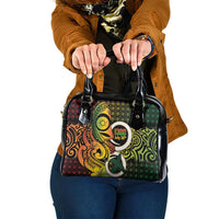Vanuatu 1980 Shoulder Handbag Ni-Van Tamtam Sand Drawing Pattern LT14 One Size Black - Polynesian Pride