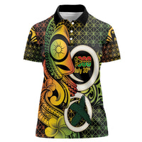 Vanuatu 1980 Women Polo Shirt Ni-Van Tamtam Sand Drawing Pattern