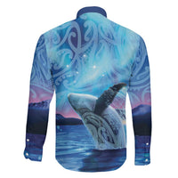 New Zealand Matariki Humpback Whale Family Matching Mermaid Dress and Hawaiian Shirt Paikea Maori New Year Blue Galaxy