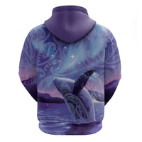 New Zealand Matariki Humpback Whale Hoodie Paikea Maori New Year Purple Galaxy