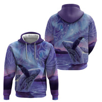 New Zealand Matariki Humpback Whale Hoodie Paikea Maori New Year Purple Galaxy
