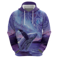 New Zealand Matariki Humpback Whale Hoodie Paikea Maori New Year Purple Galaxy