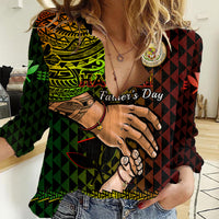 Polynesian Pride Father Day Hawaii Women Casual Shirt Kanaka Kakau Hauoli La Makuakane LT14 Female Reggae - Polynesian Pride