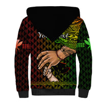 Personalised Father Day Hawaii Sherpa Hoodie Kanaka Kakau Hauoli La Makuakane LT14 - Polynesian Pride