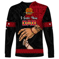 Polynesian Pride Father Day Papua New Guinea Long Sleeve Shirt PNG I Love You Dad Black Version LT14 - Polynesian Pride