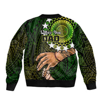 Polynesian Pride Father Day Cook Islands Bomber Jacket I Love You Dad Kuki Airani Turtle Pattern LT14 - Polynesian Pride