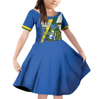 Solomon Islands Independence Day Family Matching Off Shoulder Short Dress and Hawaiian Shirt Happy 7 July Crocodile Flag Style