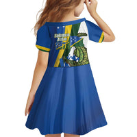 Solomon Islands Independence Day Family Matching Puletasi and Hawaiian Shirt Happy 7 July Crocodile Flag Style