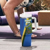 Solomon Islands Independence Day Tumbler With Handle Happy 7 July Crocodile Flag Style LT14 - Polynesian Pride