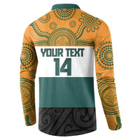 AUNZ Rugby Custom Button Sweatshirt Australia Kangaroo New Zealand Silver Fern - Polynesian Pride