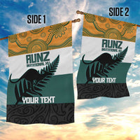 AUNZ Rugby Custom Garden Flag Australia Kangaroo New Zealand Silver Fern - Polynesian Pride