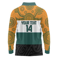 AUNZ Rugby Custom Long Sleeve Polo Shirt Australia Kangaroo New Zealand Silver Fern - Polynesian Pride