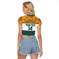 AUNZ Rugby Custom Raglan Cropped T Shirt Australia Kangaroo New Zealand Silver Fern - Polynesian Pride