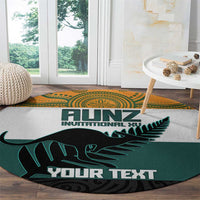 AUNZ Rugby Custom Round Carpet Australia Kangaroo New Zealand Silver Fern - Polynesian Pride