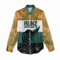 AUNZ Rugby Custom Women Casual Shirt Australia Kangaroo New Zealand Silver Fern LT14 - Polynesian Pride