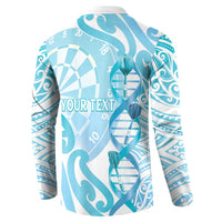 Personalised New Zealand Darts Button Sweatshirt Aotearoa Maori Its In My DNA White - Polynesian Pride