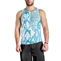 Personalised New Zealand Darts Men Tank Top Aotearoa Maori Its In My DNA White - Polynesian Pride
