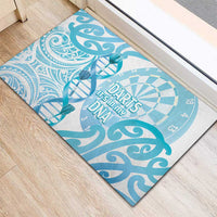 New Zealand Darts Rubber Doormat Aotearoa Maori Its In My DNA White - Polynesian Pride