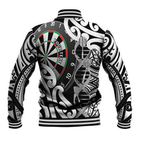 Personalised New Zealand Darts Baseball Jacket Aotearoa Maori Its In My DNA Black - Polynesian Pride