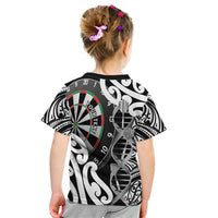 Personalised New Zealand Darts Kid T Shirt Aotearoa Maori Its In My DNA Black - Polynesian Pride