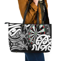 New Zealand Darts Leather Tote Bag Aotearoa Maori Its In My DNA Black LT14 - Polynesian Pride