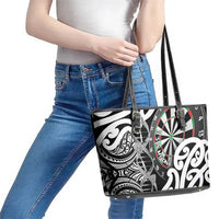 New Zealand Darts Leather Tote Bag Aotearoa Maori Its In My DNA Black LT14 - Polynesian Pride