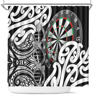 New Zealand Darts Shower Curtain Aotearoa Maori Its In My DNA Black - Polynesian Pride
