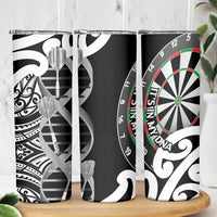 New Zealand Darts Skinny Tumbler Aotearoa Maori Its In My DNA Black - Polynesian Pride