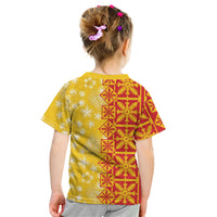 Kahili Quilt Hawaii Kid T Shirt Tropical Flower Seamless Half Style