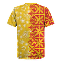 Kahili Quilt Hawaii Rugby Jersey Tropical Flower Seamless Half Style LT14 - Polynesian Pride