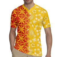Kahili Quilt Hawaii Rugby Jersey Tropical Flower Seamless Half Style LT14 - Polynesian Pride
