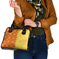 Kahili Quilt Hawaii Shoulder Handbag Tropical Flower Seamless Half Style