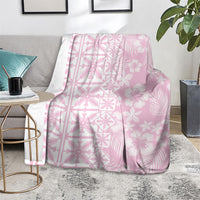 Pastel Pink Kahili Quilt Hawaii Blanket Tropical Flower Seamless Half Style