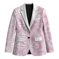 Pastel Pink Kahili Quilt Hawaii Blazer Tropical Flower Seamless Half Style