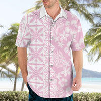 Pastel Pink Kahili Quilt Hawaii Hawaiian Shirt Tropical Flower Seamless Half Style