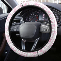 Pastel Pink Kahili Quilt Hawaii Steering Wheel Cover Tropical Flower Seamless Half Style LT14 - Polynesian Pride