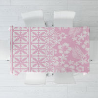 Pastel Pink Kahili Quilt Hawaii Tablecloth Tropical Flower Seamless Half Style LT14 Pink - Polynesian Pride