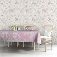 Pastel Pink Kahili Quilt Hawaii Tablecloth Tropical Flower Seamless Half Style LT14 - Polynesian Pride