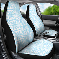 Pastel Blue Kahili Quilt Hawaii Car Seat Cover Tropical Flower Seamless Half Style LT14 - Polynesian Pride