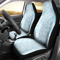Pastel Blue Kahili Quilt Hawaii Car Seat Cover Tropical Flower Seamless Half Style LT14 - Polynesian Pride