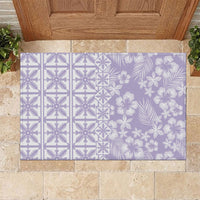 Pastel Purple Kahili Quilt Hawaii Rubber Doormat Tropical Flower Seamless Half Style LT14 Purple - Polynesian Pride