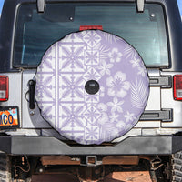 Pastel Purple Kahili Quilt Hawaii Spare Tire Cover Tropical Flower Seamless Half Style