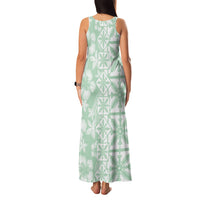 Pastel Green Kahili Quilt Hawaii Family Matching Tank Maxi Dress and Hawaiian Shirt Tropical Flower Seamless Half Style LT14 - Polynesian Pride