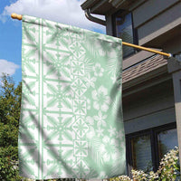 Pastel Green Kahili Quilt Hawaii Garden Flag Tropical Flower Seamless Half Style LT14 - Polynesian Pride