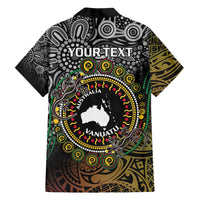 Personalised Australia And Vanuatu Family Matching Tank Maxi Dress and Hawaiian Shirt Aboriginal Lizard Polynesia Ni-Van Pig Tusk LT14 - Polynesian Pride