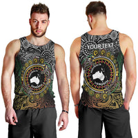 Personalised Australia And Vanuatu Men Tank Top Aboriginal Lizard Polynesia Ni-Van Pig Tusk