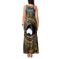 Personalised Australia And Vanuatu Tank Maxi Dress Aboriginal Lizard Polynesia Ni-Van Pig Tusk